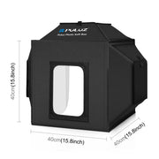 PULUZ 40cm Folding 72W 5500K Studio Shooting Tent Soft Box Photography Lighting Kit with 4 Colors (Black, Orange, White, Green) Backdrops(US Plug)