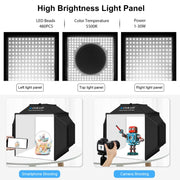 PULUZ 40cm Folding 72W 5500K Studio Shooting Tent Soft Box Photography Lighting Kit with 4 Colors (Black, Orange, White, Green) Backdrops(US Plug)