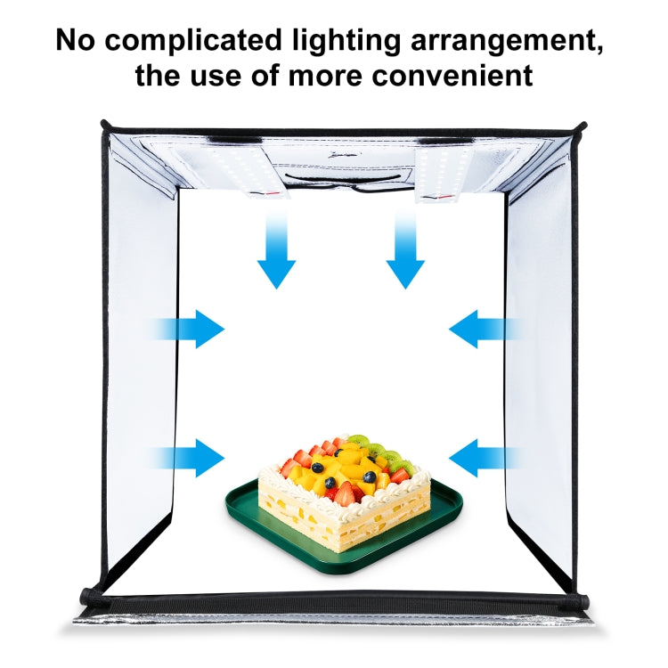PULUZ Photo Studio Light Box Portable 60 x 60 x 60 cm Light Tent LED 5500K White Light Dimmable Mini 36W Photography Studio Tent Kit with 6 Removable Backdrops (Black Orange White Green Blue Red)(EU Plug)