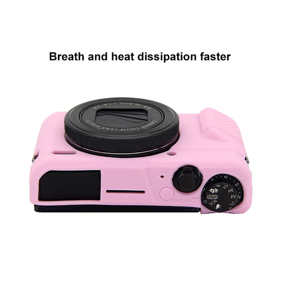 PULUZ Soft Silicone Protective Case for Canon EOS G7 X Mark II(Pink)