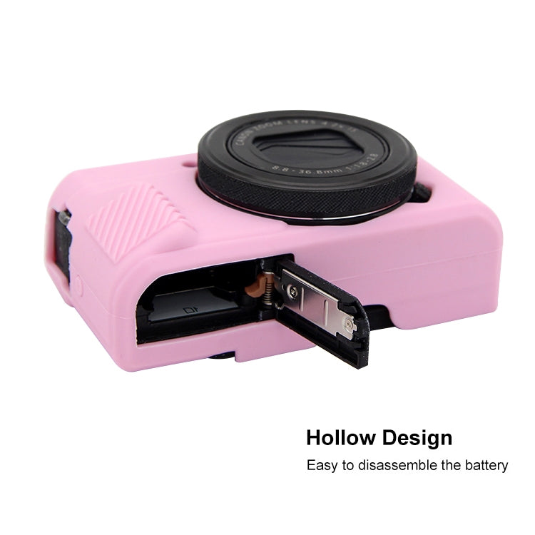 PULUZ Soft Silicone Protective Case for Canon EOS G7 X Mark II(Pink)
