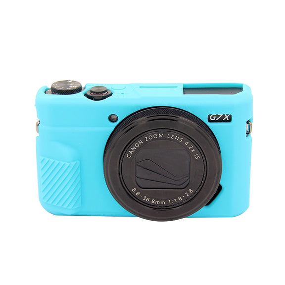 PULUZ Soft Silicone Protective Case for Canon EOS G7 X Mark II(Blue)