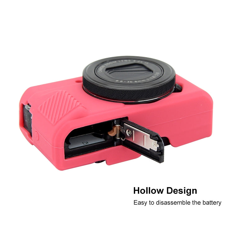 PULUZ Soft Silicone Protective Case for Canon EOS G7 X Mark II(Rose Red)