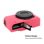 PULUZ Soft Silicone Protective Case for Canon EOS G7 X Mark II(Rose Red)