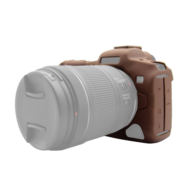PULUZ Soft Silicone Protective Case for Canon EOS R5(Coffee)