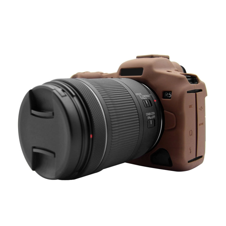 PULUZ Soft Silicone Protective Case for Canon EOS R5(Coffee)