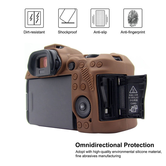 PULUZ Soft Silicone Protective Case for Canon EOS R5(Coffee)