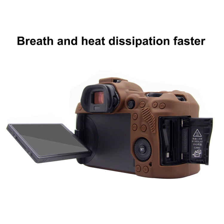 PULUZ Soft Silicone Protective Case for Canon EOS R5(Coffee)