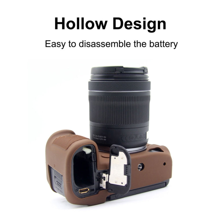 PULUZ Soft Silicone Protective Case for Canon EOS R5(Coffee)