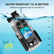 For Insta360 X3 PULUZ 30m Underwater Water-resistant Housing Case