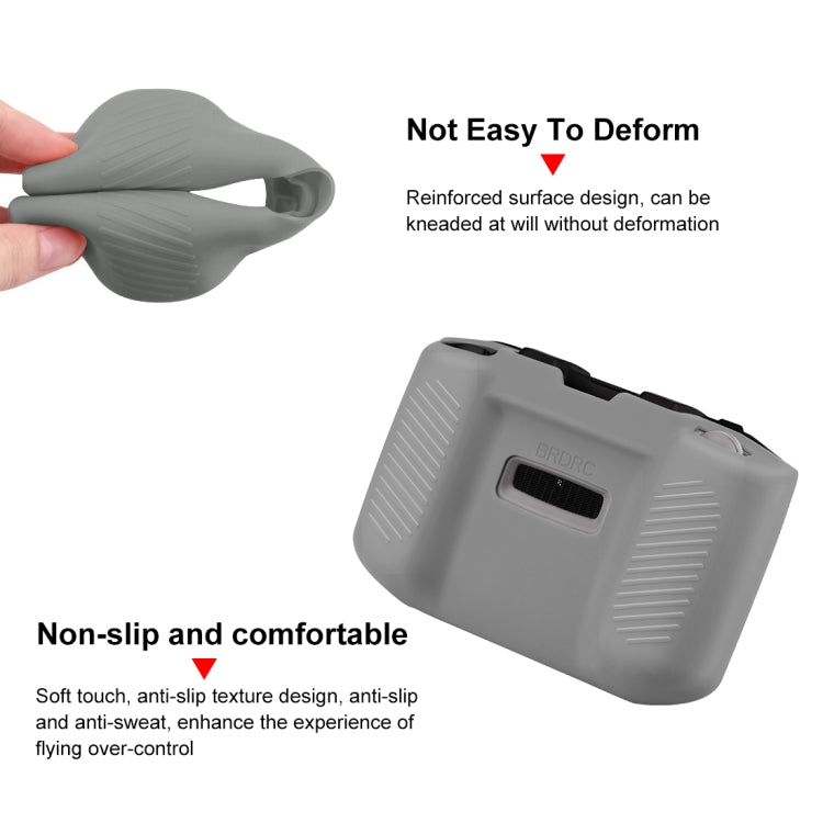 PULUZ Shockproof Anti-scratch Silicone Case For DJI Mini 3 / 3 Pro / Mavic 3 / Air 2S / Mini 2 Remote Control(Grey)
