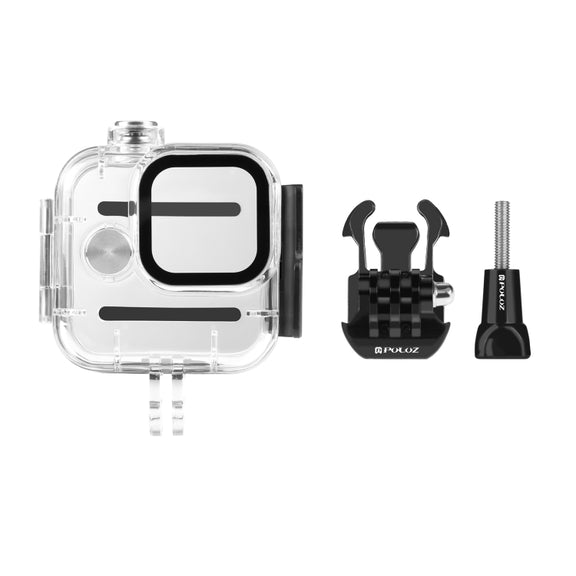 For GoPro Hero11 Black Mini PULUZ 40m Water-resistant Housing Protective Case with Buckle Basic Mount & Screw (Transparent)