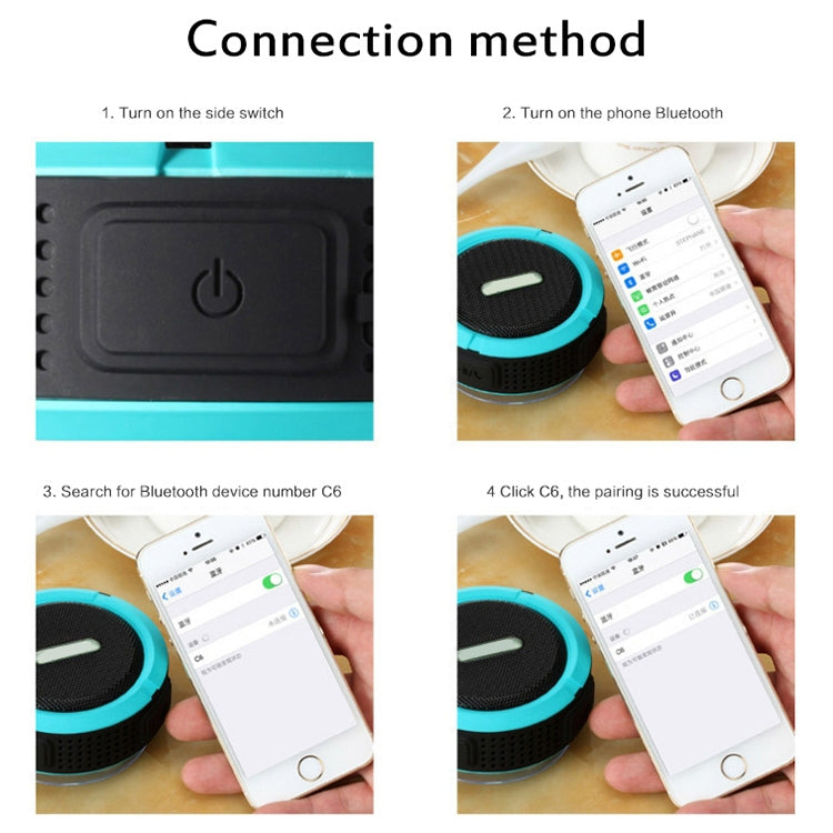 C6 Outdoor Water-resistant Bluetooth Speaker with Suction, Support Hands-free Calling(Green)