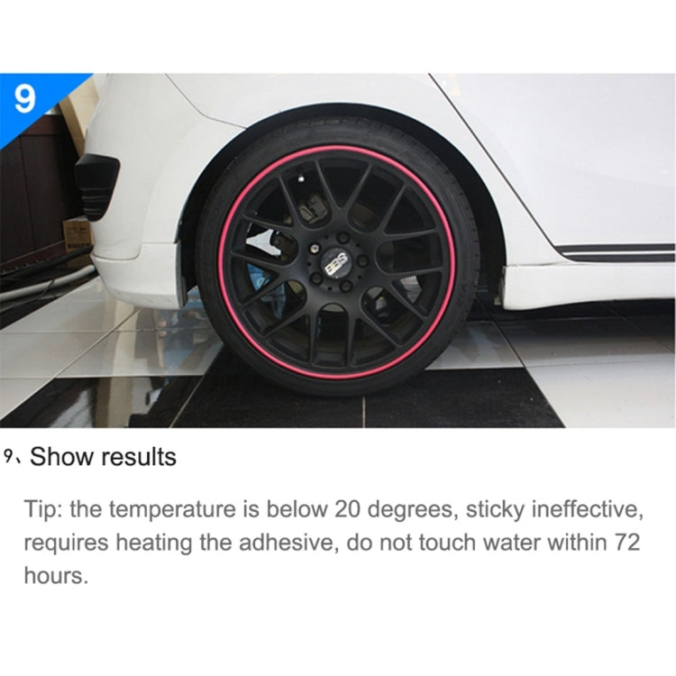 Universal Decorative Scratchproof Stickup 8M Flexible Car Wheel Hub TRIM Mouldings Decoration Strip(Red)