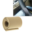 PU Leather Steering Wheel Cover With Needle and Thread, Size: 54x10.5cm (Beige) - Steering Wheel Accessories by PMC TechLife | Online Shopping South Africa | PMC TechLife | Buy Now Pay Later Mobicred