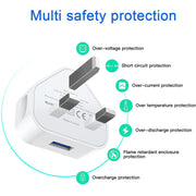 5V / 1A UK Plug USB Charger(White)