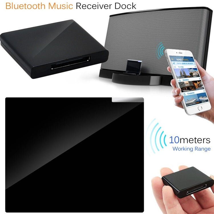 Wireless Bluetooth Music Receiver For iPhone 4 & 4S / (iPad 3) / iPad 2 / iPod  / Any Bluetooth Device(Black)