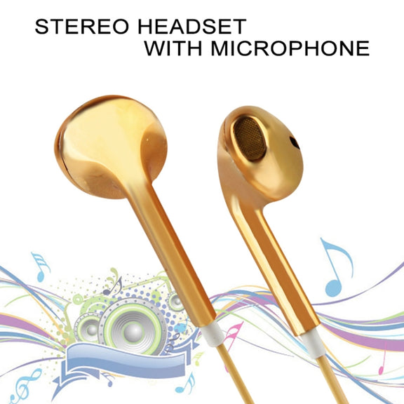 3.5mm Stereo Electroplating Wire Control Earphone for Android Phones / PC / MP3 Player / Laptops(Yellow)