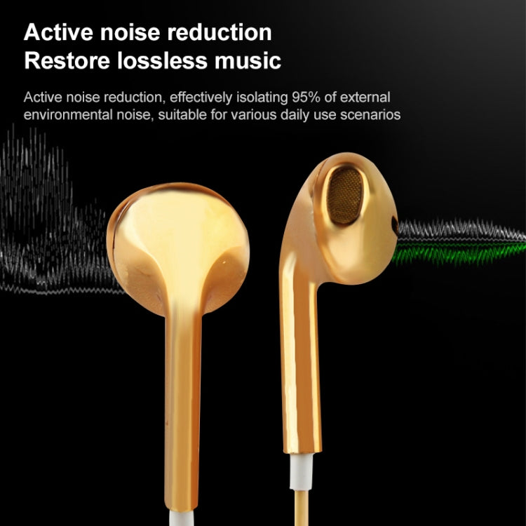 3.5mm Stereo Electroplating Wire Control Earphone for Android Phones / PC / MP3 Player / Laptops(Yellow)