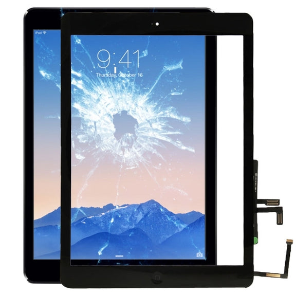 Controller Button + Home Key Button PCB Membrane Flex Cable + Touch Panel Installation Adhesive, Touch Panel for iPad Air / iPad 5(Black)