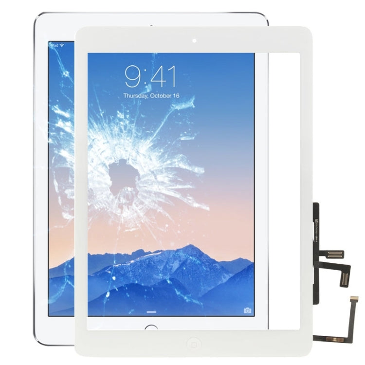 Controller Button + Home Key Button PCB Membrane Flex Cable + Touch Panel Installation Adhesive, Touch Panel for iPad Air / iPad 5(White)