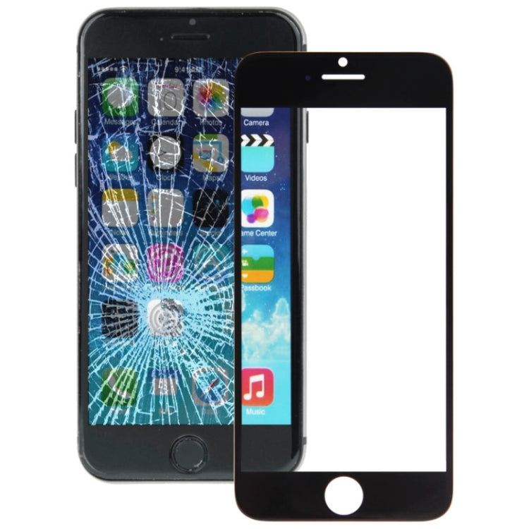 Front Screen Outer Glass Lens for iPhone 6(Black)