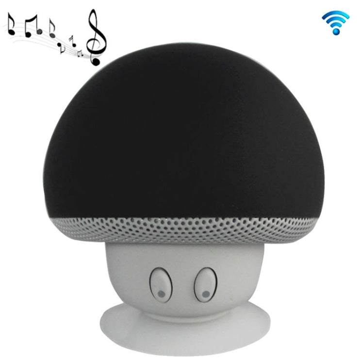 Mushroom Shape Bluetooth Speaker with Suction Holder(Black)