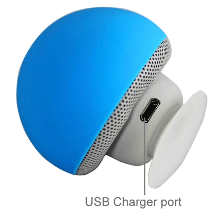 Mushroom Shape Bluetooth Speaker with Suction Holder(Blue)