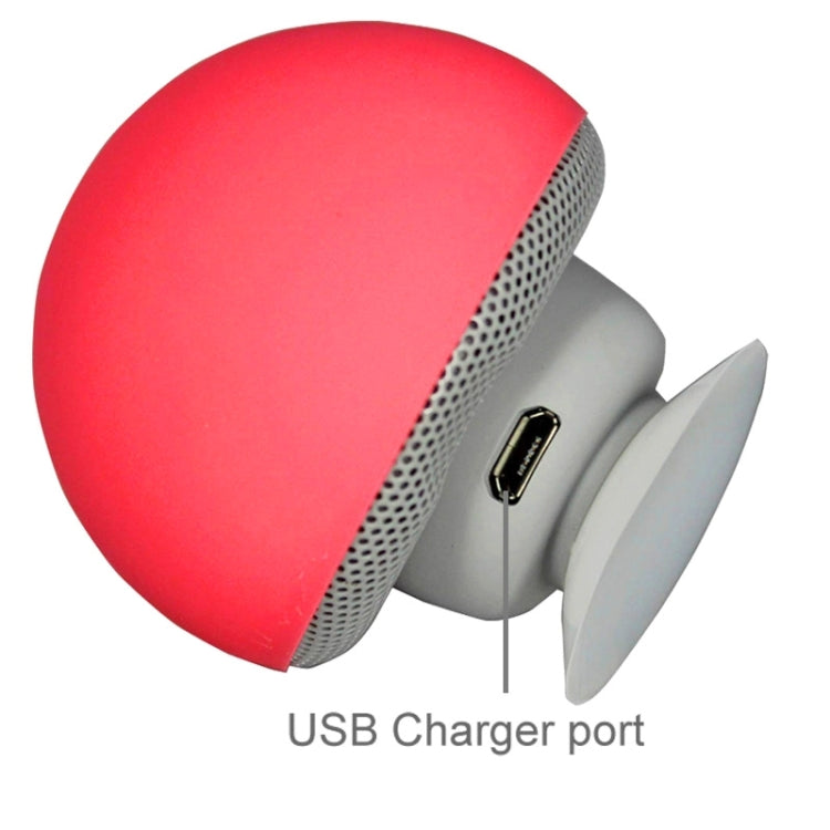Mushroom Shape Bluetooth Speaker with Suction Holder(Red)