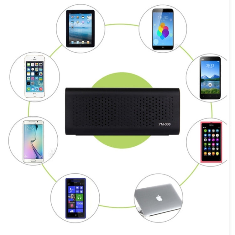 YM-308 Portable Rechargeable NFC Bluetooth Speaker, Support TF Card(Black)