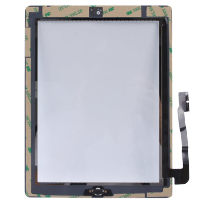 (Controller Button + Home Key Button PCB Membrane Flex Cable + Touch Panel Installation Adhesive)  Touch Panel for New iPad (iPad 3)(White)