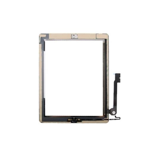 Controller Button + Home Key Button PCB Membrane Flex Cable + Touch Panel Installation Adhesive  Touch Panel for iPad 4(Black)