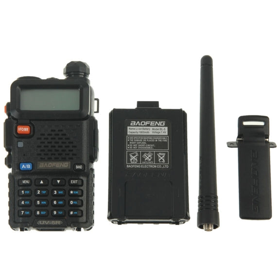 BAOFENG UV-5R Professional Dual Band Transceiver FM Two Way Radio Walkie Talkie Transmitter(Black)