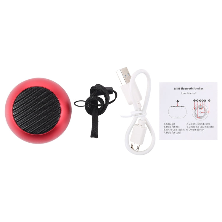 Mini Metal Wireless Bluetooth Speaker,  Hands-free, LED Indicator(Red)