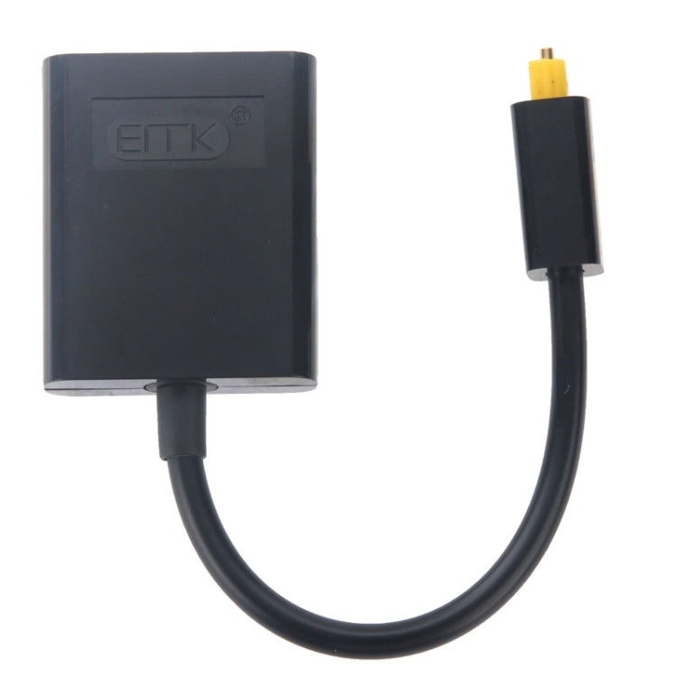 EMK Digital Toslink Optical Fiber Audio Splitter 1 to 2 Cable Adapter for DVD Player(Black)