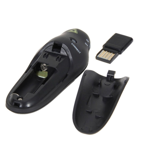 Multimedia Presenter with Laser Pointer & USB Receiver for Projector / PC / Laptop, Control Distance: 15m(Black)