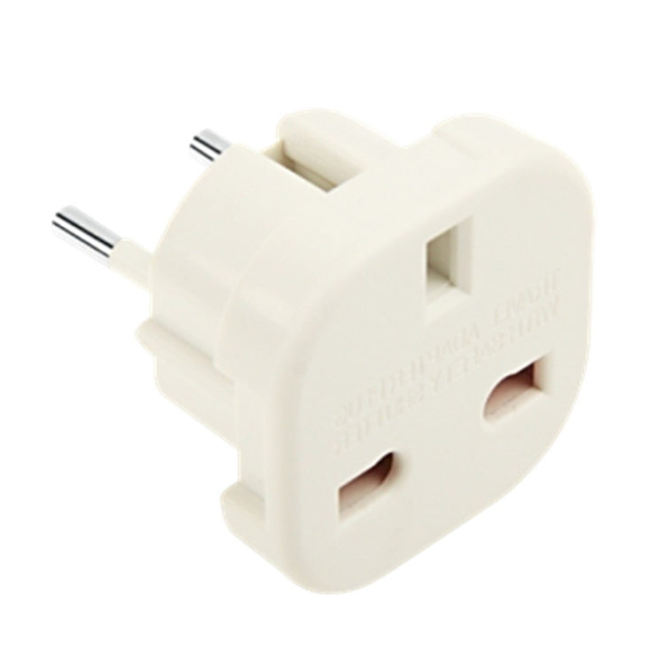 High Quality UK Plug to EU Plug AC Wall Universal Travel Power Socket Plug Adaptor(White)