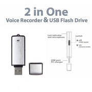 USB Voice Recorder + 8GB USB Flash Disk(Black)