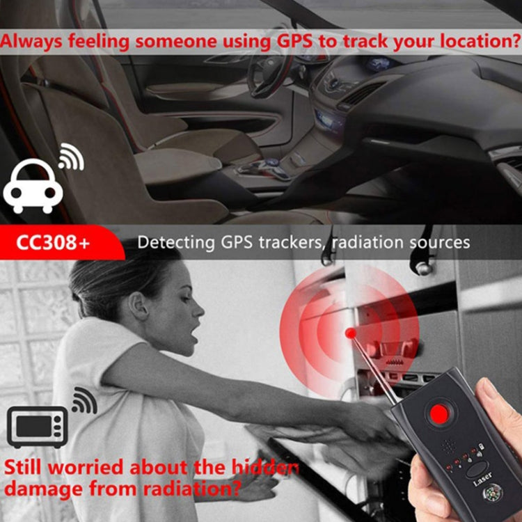 CC308+ Multi-Detector Full-Range All-Round Detector For Hidden Mini Camera / IP Lens/ GMS / RF Signal Detector Finder(Black)