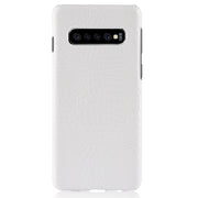 Shockproof Crocodile Texture PC + PU Case for Galaxy S10 5G (White)