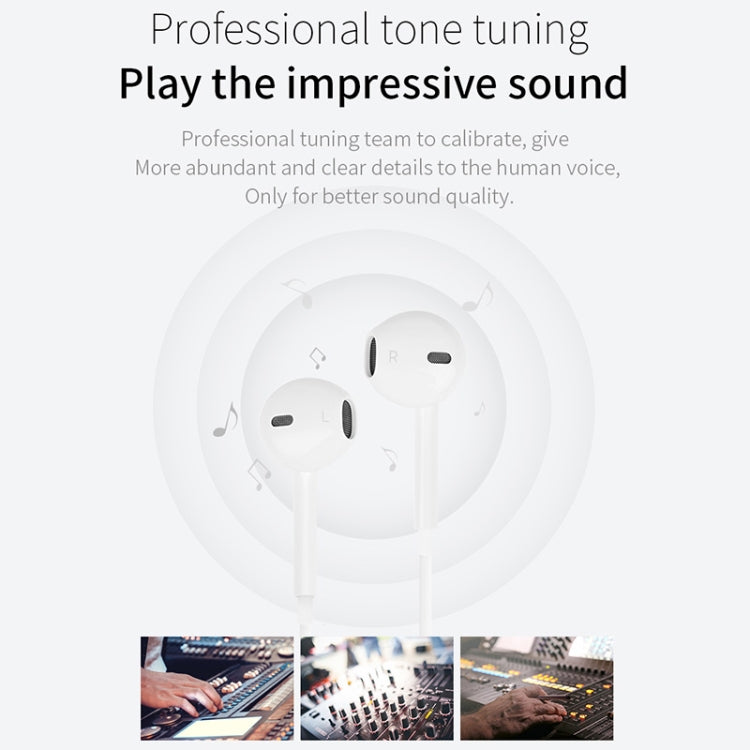 JOYROOM JR-EP1 1.2m 3.5mm Plug Wire Control In-Ear Earphone(White)