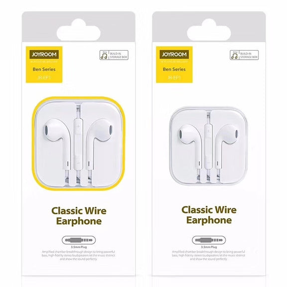 JOYROOM JR-EP1 1.2m 3.5mm Plug Wire Control In-Ear Earphone(White)