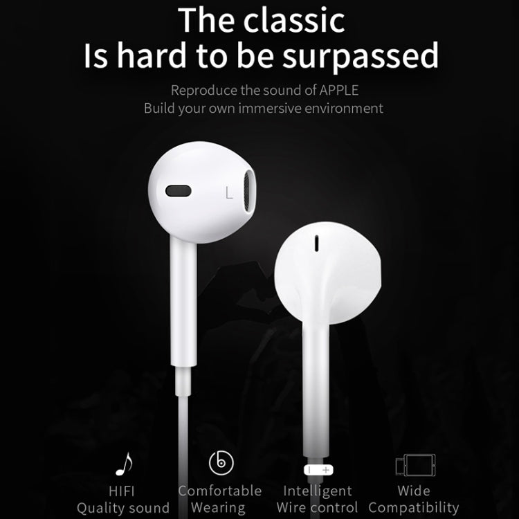 JOYROOM JR-EP1 1.2m 3.5mm Plug Wire Control In-Ear Earphone(White)