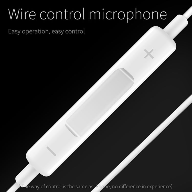 JOYROOM JR-EP1 1.2m 3.5mm Plug Wire Control In-Ear Earphone(White)