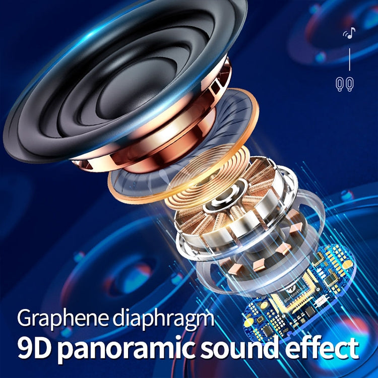 C1 Bluetooth 5.0 TWS Circular Chimney Touch Digital Display True Wireless Bluetooth Earphone with Charging Box(Blue)
