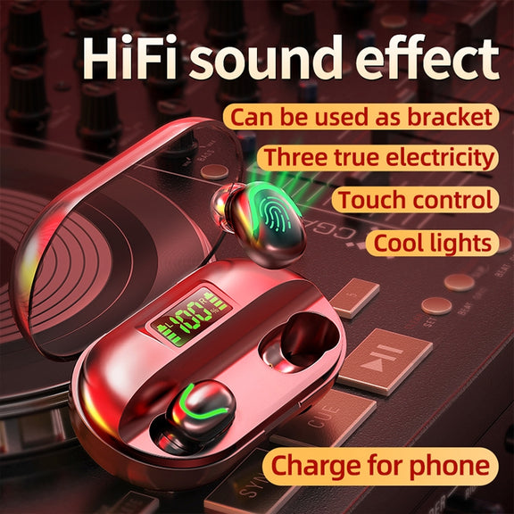 T2 Bluetooth 5.0 TWS Touch Digital Display True Wireless Bluetooth Earphone with Charging Box(White)
