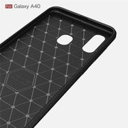 Brushed Texture Carbon Fiber TPU Case for Galaxy A40 (Black)