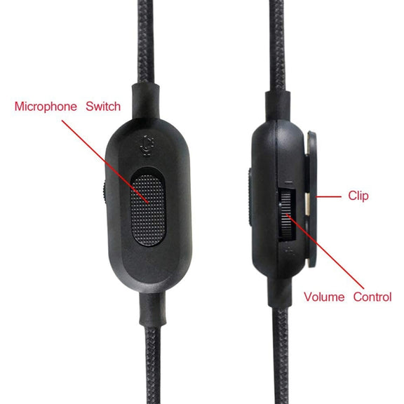 ZS0159 For Logitech G433 / G233 / G Pro / G Pro X 3.5mm Male to Male Gaming Headset Audio Cable with Wire-controlled, Cable Length: 2m(Red)