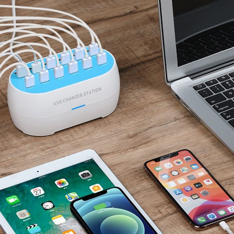 830-24 180W 24 USB Ports Multifunction Smart Charger Station AC100-240V, US Plug (White)