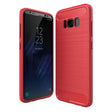For Galaxy S8 Brushed Carbon Fiber Texture Shockproof TPU Protective Cover Case (Red) - free shipping - PMC TechLife - Order now!